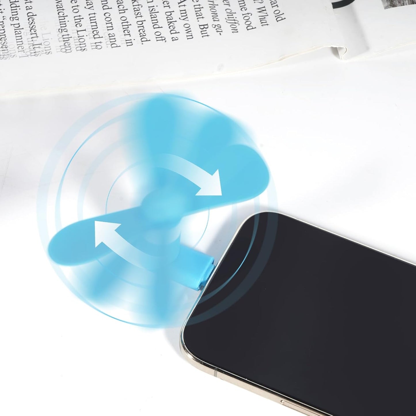 Mini Cell Phone Fan - Colorful Powerful Fan Compatible for Iphone, Ipad, Android Smartphone,Tablet - Cell Phone Summer Accessories - (6-Pack)